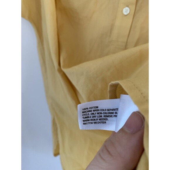 NWT Universal Thread Yellow Cotton Henley Popover Short Sleeve Blouse Size Large - Picture 9 of 11